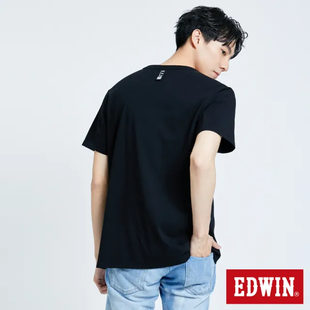 【EDWIN】男裝 EFS 基本LOGO短袖T恤(黑色)