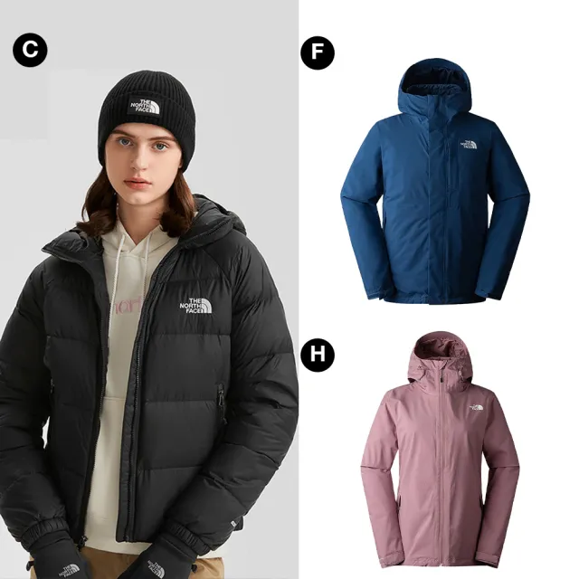 【The North Face 官方旗艦】男女款-連帽羽絨外套 / 三合一外套/內裡抓絨款/羽絨款(多款任選)