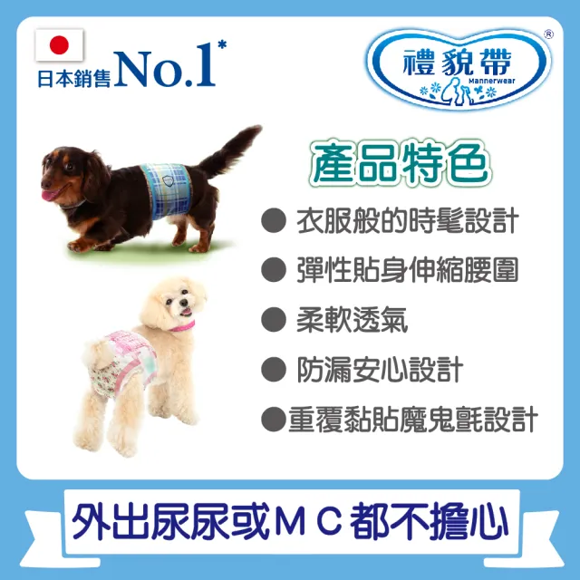 【Unicharm Pet禮貌帶】犬用禮貌帶/生理褲3包組(狗尿布/公母狗/SSS-LL)