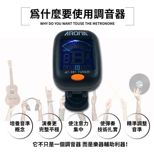 【音樂用品】五合一夾式調音器(全音域 吉他 烏克麗麗 節拍器 調音夾 變調夾 拾音夾 音準)