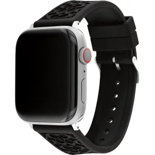【COACH】Apple Watch 錶帶 42/44/45mm 適用 矽膠錶帶 - 黑色 情人節 新年禮物(不含手錶)