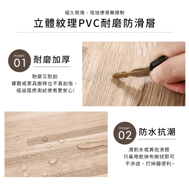 【居家大師】耐刮耐磨 24色 足厚2mm DIY自黏式木紋地板貼 180片/7.5坪(可裁切/塑膠地板/免塗膠/SGS)