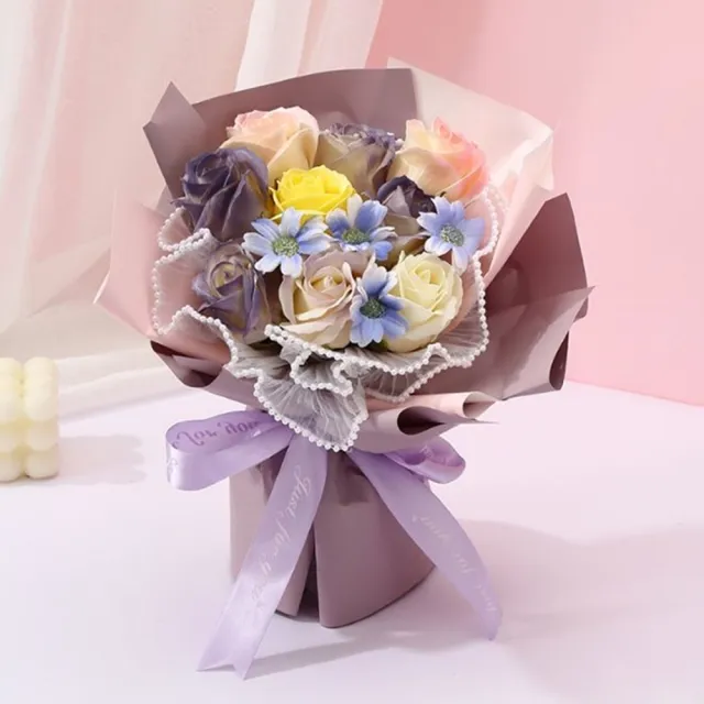 【JEN】韓式香皂花仿真花束4色可選(畢業典禮/情人節/母親節/生日禮物/節慶送禮)