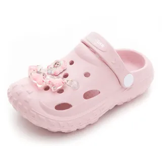 【Disney 迪士尼】童鞋 冰雪奇緣 園丁洞洞鞋/防撞 輕量 防水 舒適 淺粉紅(FOKG41913)