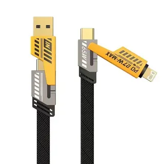 【WUMING】四合一PD閃充 65W 200CM(USB-A+C to Lightning+USB-C)