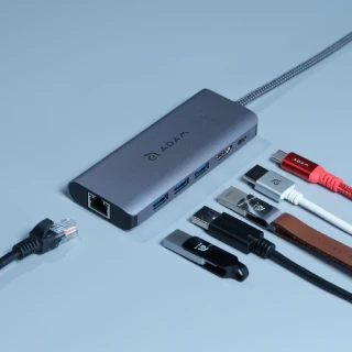 【ADAM 亞果元素】CASA Hub A06 USB-C 六合一集線器 灰色(隨插即用)