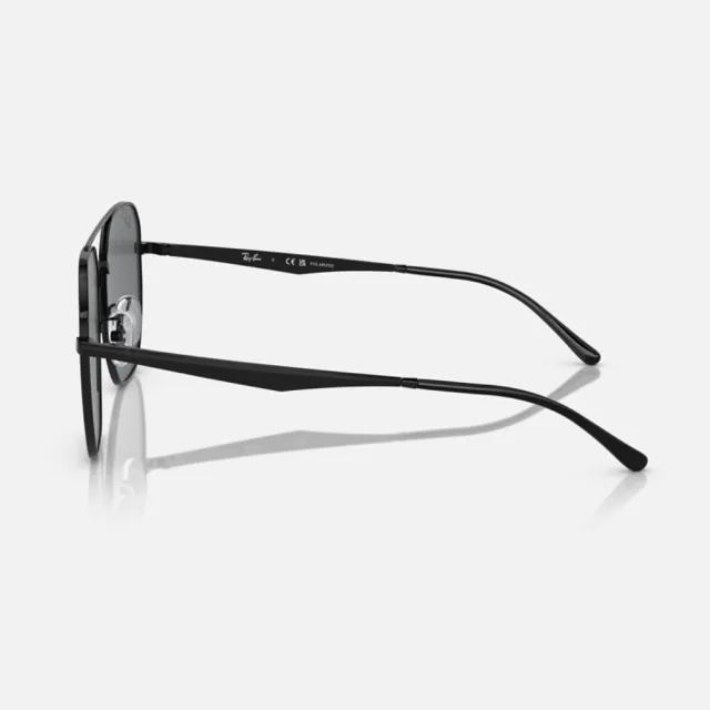 【RayBan 雷朋】雙槓金屬偏光太陽眼鏡(RB3724D-002/81 59mm 偏光鏡片)