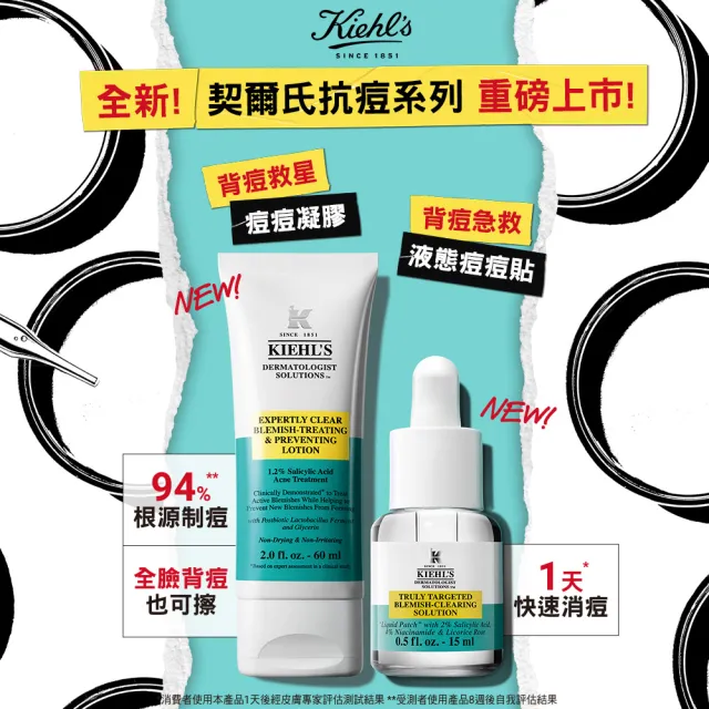 【契爾氏】官方直營 清空毛孔痘痘凝膠組(Kiehl’s /痘痘凝膠60ml+白泥125ml)