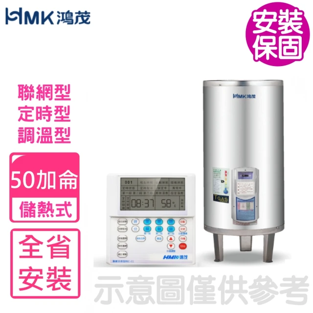 HMK 鴻茂 15加侖定時調溫型聯網直立式儲熱式電熱水器(E