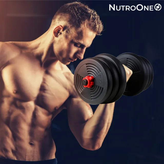 【NutroOne】升級版四合一可調啞鈴/槓鈴/壺鈴套組-15公斤