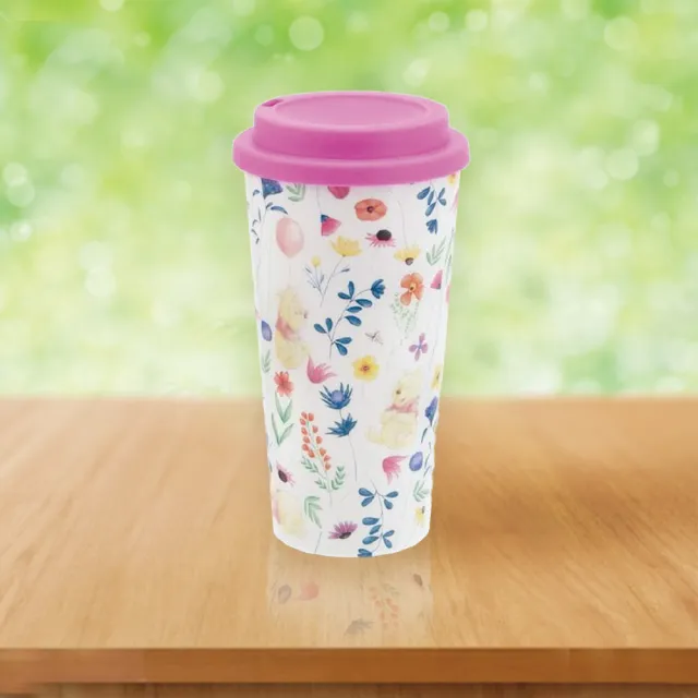 【Disney 迪士尼】小熊維尼-花園繽紛透明隨行杯套組禮盒(咖啡杯/透明/冷杯/水瓶/附吸管/650ml)