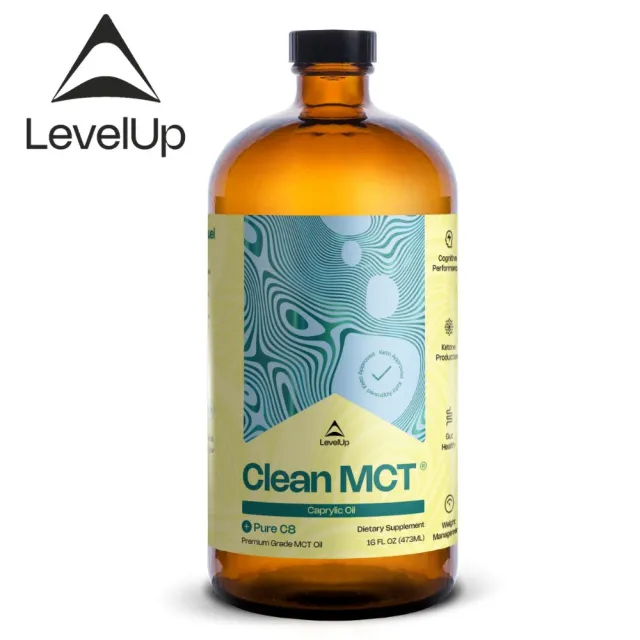 【LEVELUP】100%純淨C8 MCT中鏈油 純椰子油萃取(473ml/瓶)(新舊包裝隨機出貨)