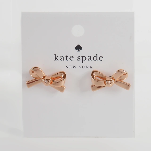 KATE SPADE 可愛蝴蝶結耳環(玫瑰金色)