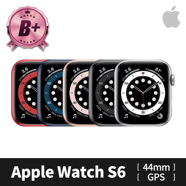 【Apple】B+ 級福利品 Apple Watch S6 GPS 44mm 鋁金屬錶殼(副廠配件/錶帶顏色隨機)