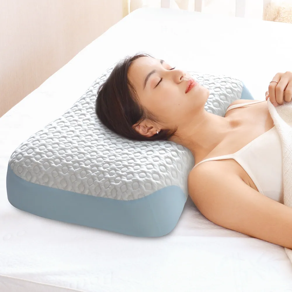【LooCa】買1送1 涼感波型支撐護頸枕頭