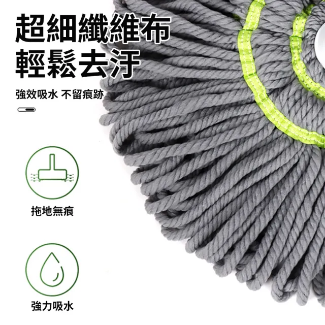 【HH】免手擰旋轉拖把組 乾濕兩用(超吸水纖維拖把布 無死角清潔 吸水拖把)