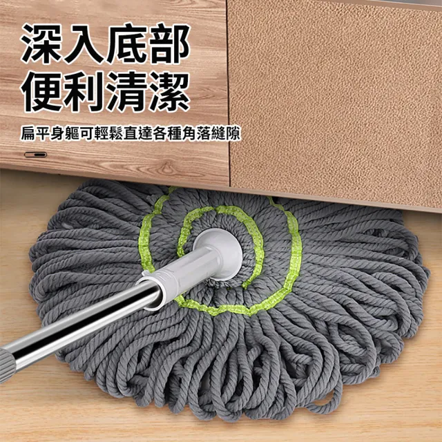 【HH】免手擰旋轉拖把組 乾濕兩用(超吸水纖維拖把布 無死角清潔 吸水拖把)
