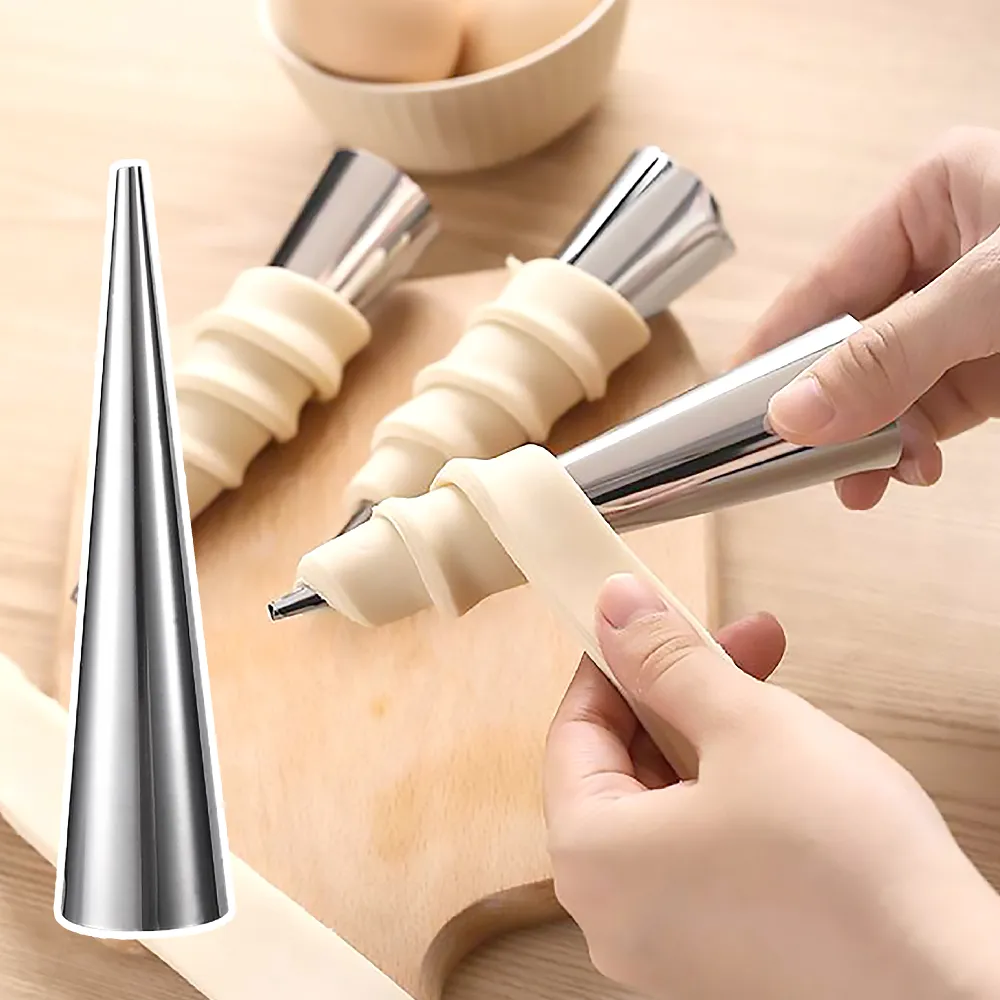 螺旋麵包】不鏽鋼錐形羊角酥模具-2入(易脫模牛角麵包大螺管螺旋麵包