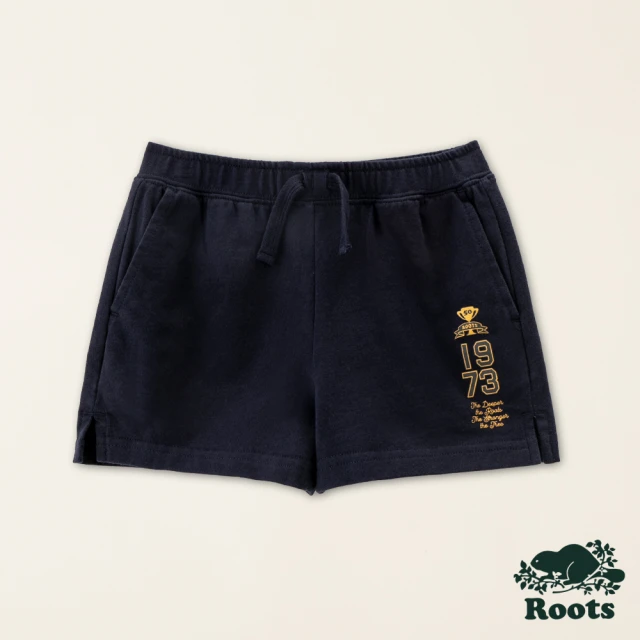 Roots Roots小童-#Roots50系列 經典元素有機棉休閒短褲(軍藍色)