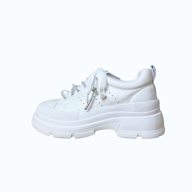 【ClayDerman】率性厚底內增高休閒鞋-白色(3167202-90)