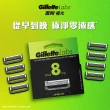 【Gillette 吉列】極光系列刮鬍刀頭-8刀頭