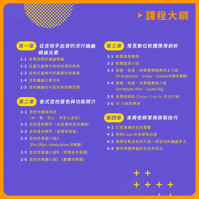 【揚聲堡音樂線上教學】百萬金曲編曲指南 : 吉他手的編曲思維 - 周岳澄 Ken 老師(音樂線上課程/實體卡)