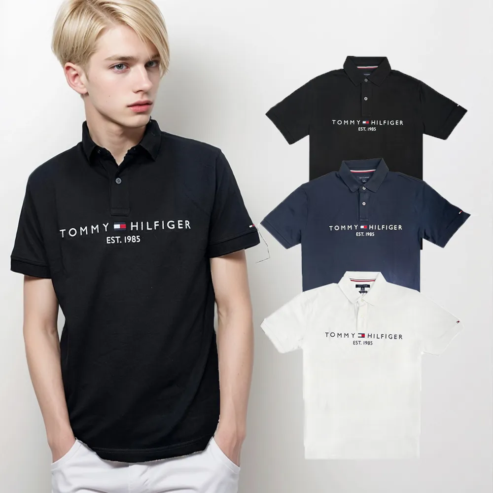 【Tommy Hilfiger】胸口小刺繡LOGO 素面 POLO衫 1985  正常版型(平輸品)