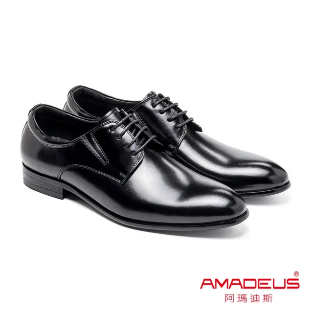 【AMADEUS 阿瑪迪斯皮鞋】經典素面紳士男皮鞋 黑色(男皮鞋)
