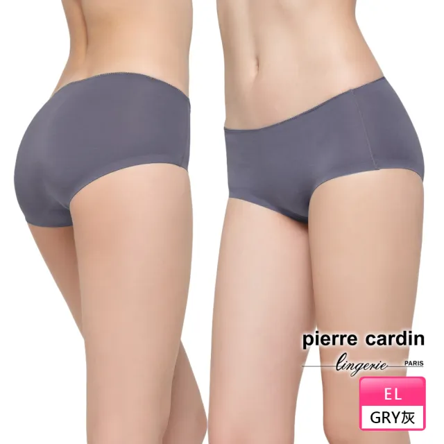 【pierre cardin 皮爾卡登女性內衣】任選_素面無痕中腰內褲(單件-灰/深膚/粉/奶油白)