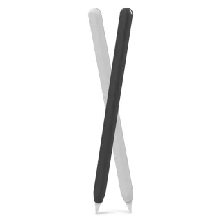 【AHAStyle】Apple Pencil 2代/Pro 超薄矽膠筆套 黑+白(2色各一入)