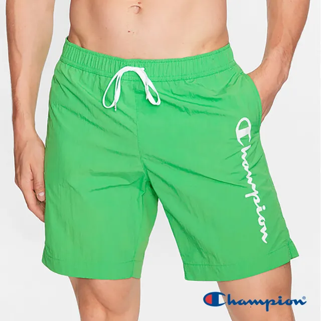 【Champion】官方直營-經典草寫LOGO印花速乾海灘褲-男(綠色)