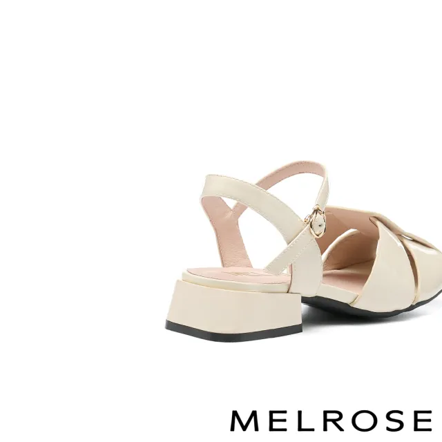 【MELROSE】美樂斯 氣質編織全真皮方頭低跟鞋(白)