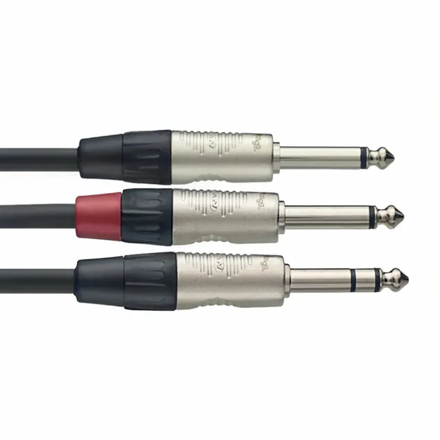 【STAGG 史提格】NYC3/PS2PR N系列 3Ｍ 接頭 Y型音源線立體聲 6.3 公 對 單聲道 6.3 公(公司貨保證)