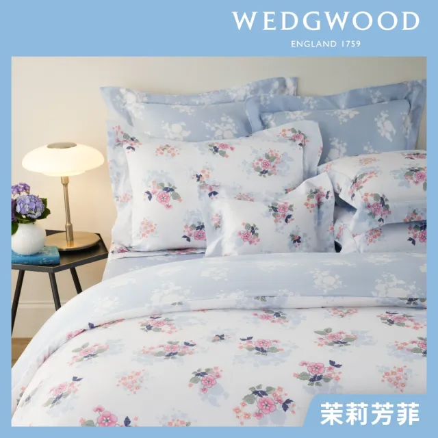 【WEDGWOOD】60支300織100%天絲印花兩用被枕套床包四件組-多款任選(雙人)