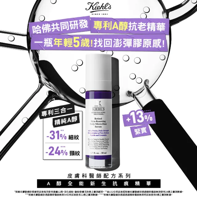 【契爾氏 官方直營】早C晚A極致抗老組(Kiehl’s/A醇精華30ml+淡斑精華30ml+維他命A奶霜50ml)