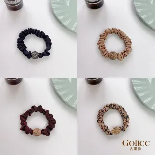 【Gulicc 古莉可】髮圈 韓國 高彈力 水鑽 4入裝(7夕情人節 生日 髮飾 頭飾 大腸圈 髮夾 禮物)