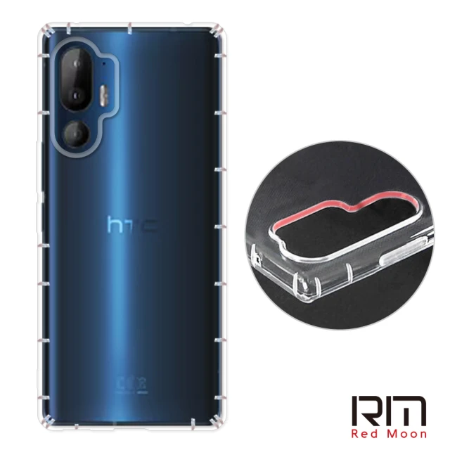 RedMoon HTC U24 Pro 防摔透明TPU手機軟殼 鏡頭孔增高版