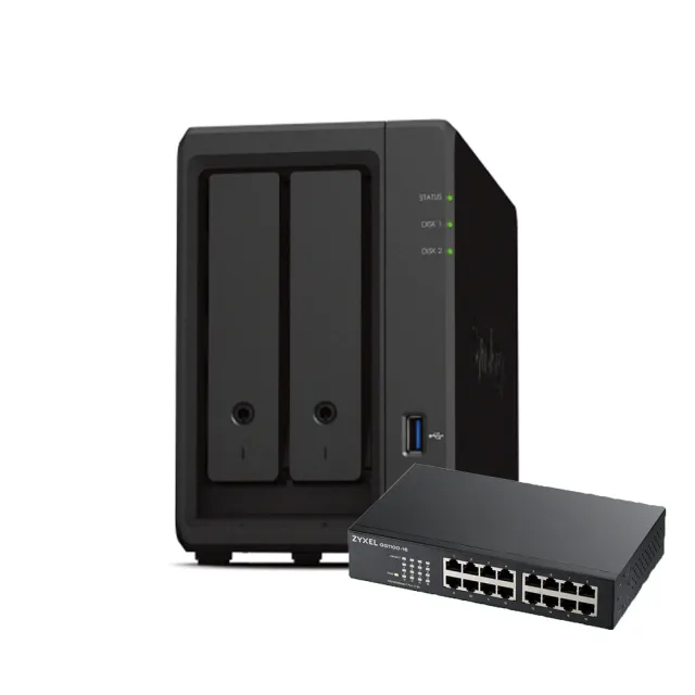 【Synology 群暉科技】搭 16埠 網路交換器 ★ DVA1622 深度智慧影像監控系統