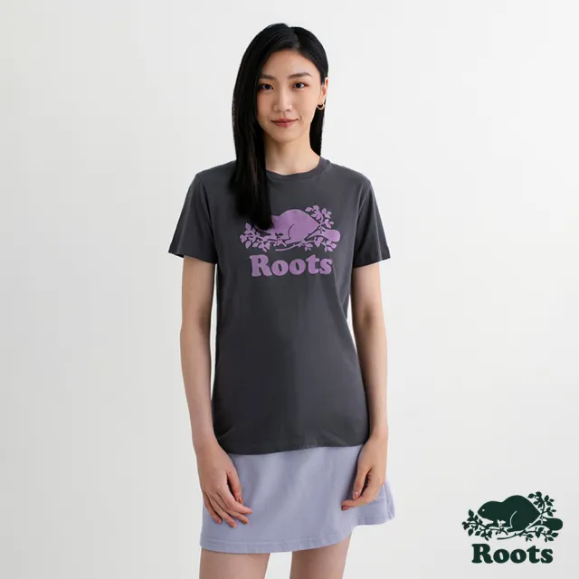 【Roots】Roots女裝- COOPER BEAVER 短袖T恤(灰色)