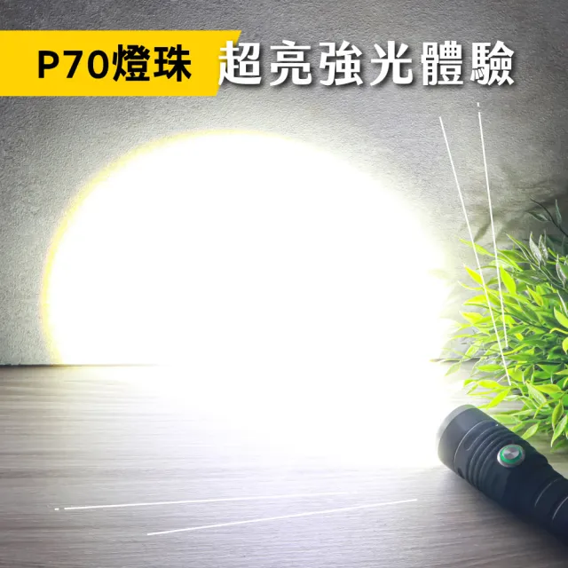【KINYO】磁吸充電P70高亮度手電筒(停電應急/露營必備品 福利品)