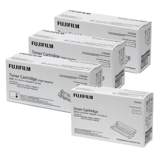 【FUJIFILM 富士軟片】三入組+感光鼓★CT202330x3+CT351055 原廠原裝 黑色碳粉匣組+感光鼓(黑白225系列)