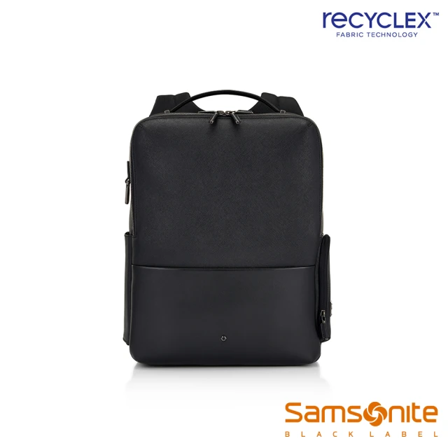 Samsonite 新秀麗 Black Lable MYLES 頂級黑標時尚商務皮革尼龍筆電後背包15.6吋(黑)