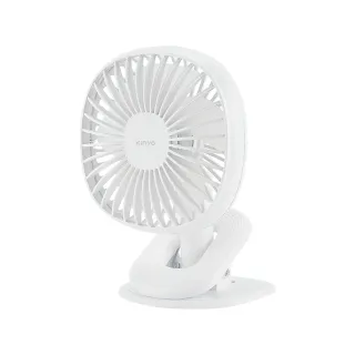 【KINYO】360旋轉小電風扇 夾式USB充電小電扇 嬰兒車夾扇