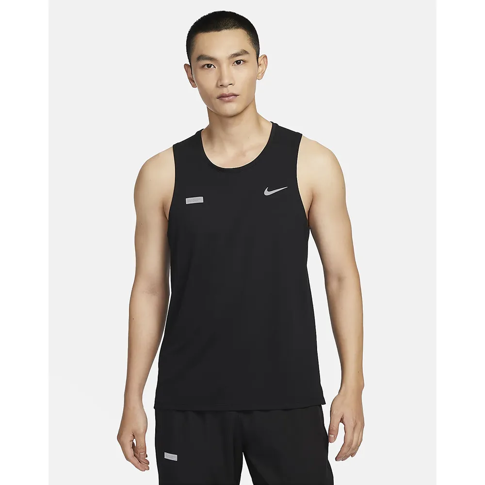 【NIKE 耐吉】背心上衣 運動 休閒 無袖 男 AS M NK FLASH MILER TANK 黑色(FN3987010)