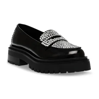 【steve madden】LONGHAUL 奢華鑽面樂福鞋(黑色)
