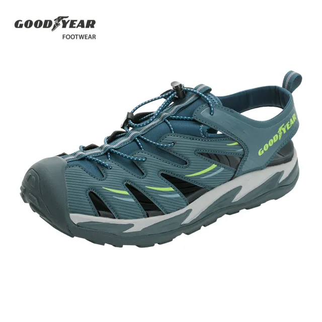 【GOODYEAR 固特異】蒼鷺-護趾運動涼鞋/男鞋 便利束扣 橡膠大底 藍色(GAMS43756)