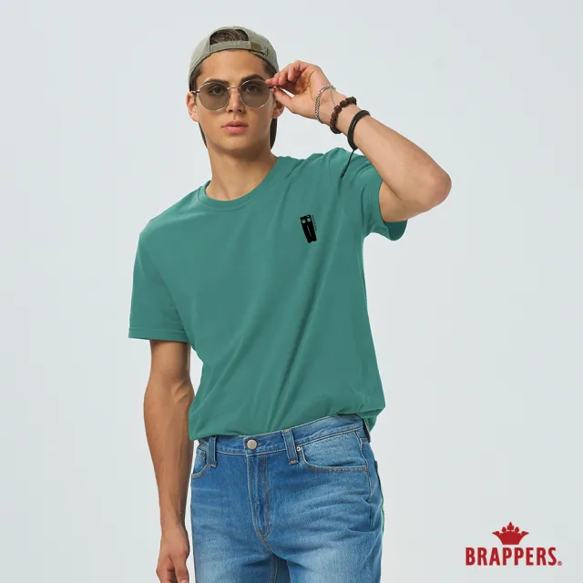 【BRAPPERS】男款 牛仔褲印花T恤(綠)