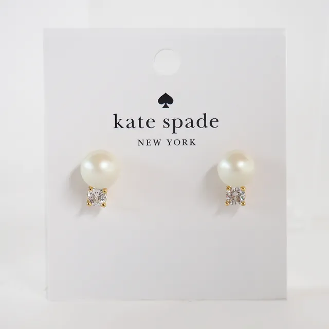 【KATE SPADE】梔子花/珍珠水鑽耳環(任選)