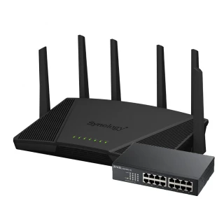 【Synology 群暉科技】搭 16埠 網路交換器 ★ RT6600ax 三頻 WiFi 6 路由器/分享器