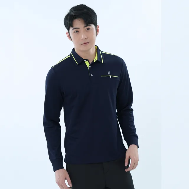【遊遍天下】男款抗UV防曬涼感吸濕排汗機能長袖POLO衫GL1039(M-5L 大尺碼)